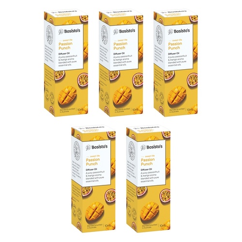Bosisto's Passion Punch Diffuser Oil 10mL Pack of 5