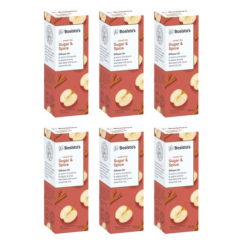 Bosisto's Sugar & Spice Diffuser Oil 10mL Pack of 6