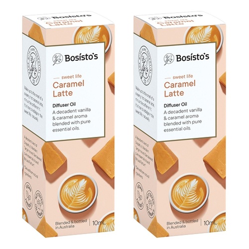 Bosisto's Caramel Latte Diffuser Oil 10mL Pack of 2