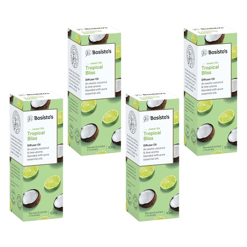 Bosisto's Tropical Bliss Diffuser Oil 10mL Pack of 4