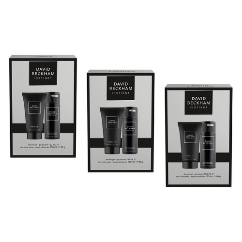 David Beckham Fragrances Instinct Body Spray & Shower Gel 150ml Set Pack of 3