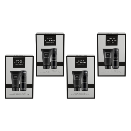 David Beckham Fragrances Instinct Body Spray & Shower Gel 150ml Set Pack of 4