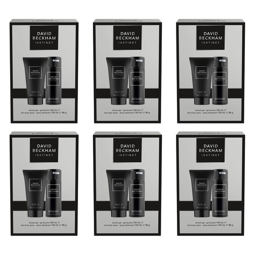 David Beckham Fragrances Instinct Body Spray & Shower Gel 150ml Set Pack of 6
