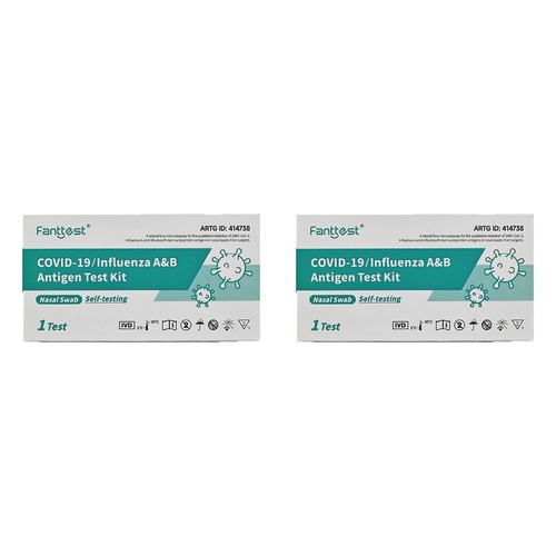 Fanttest Flu A/B and Covid-19 Rapid Antigen Test Pack of 2