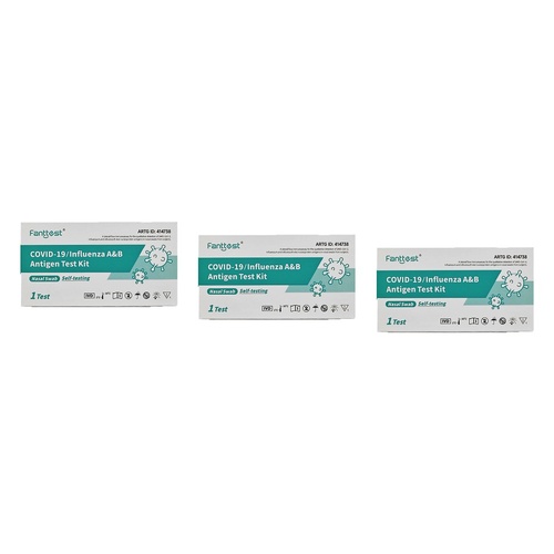 Fanttest Flu A/B and Covid-19 Rapid Antigen Test Pack of 3