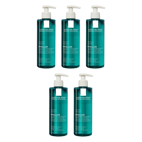 La Roche-Posay Effaclar Micro-Peeling Purifying Gel Cleanser 400mL Pack of 5