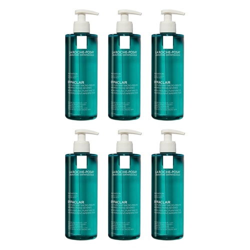 La Roche-Posay Effaclar Micro-Peeling Purifying Gel Cleanser 400mL Pack of 6