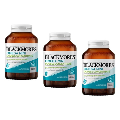 Blackmores Omega Mini Double Concentrate 200 Capsules Pack of 3