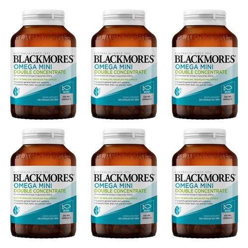 Blackmores Omega Mini Double Concentrate 200 Capsules Pack of 6