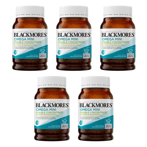 Blackmores Omega Mini Double Concentrate 400 Capsules Pack of 5