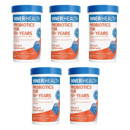Inner Health Probiotic for 50+ Years 40 Capsules Pack of 5