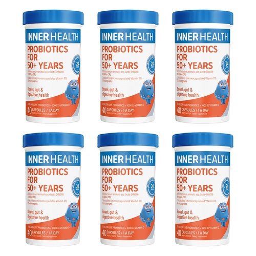 Inner Health Probiotic for 50+ Years 40 Capsules Pack of 6