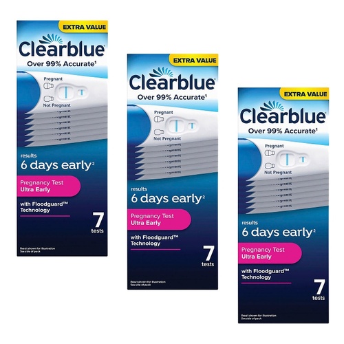Clearblue Ultra Early Pregnancy Test 7 Pack Bundle of 3