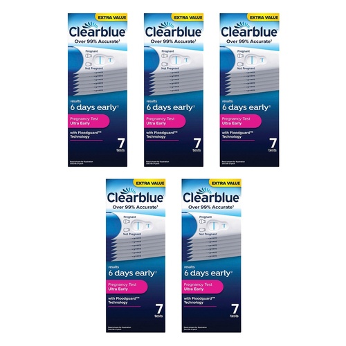Clearblue Ultra Early Pregnancy Test 7 Pack Bundle of 5