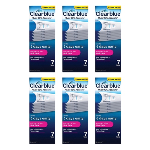 Clearblue Ultra Early Pregnancy Test 7 Pack Bundle of 6