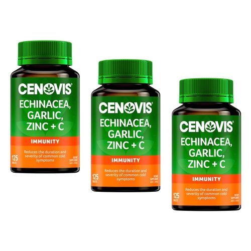 Cenovis Echinacea, Garlic, Zinc & C 125 Tablets Pack of 3