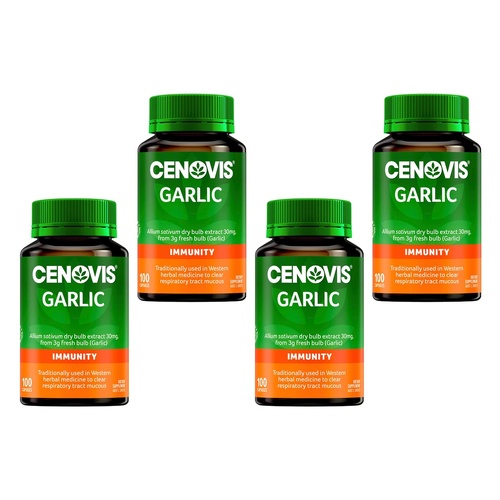 Cenovis Garlic Immune Support 100 Capsules x 3 Bundle of 4