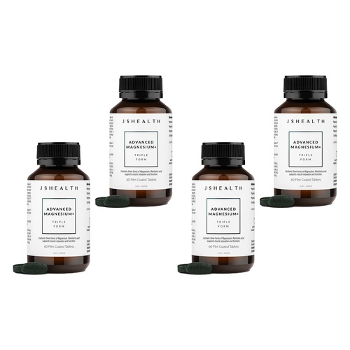 JSHealth Advanced Magnesium+ Triple Form 60 Tablets Pack of 4