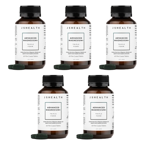 JSHealth Advanced Magnesium+ Triple Form 60 Tablets Pack of 5