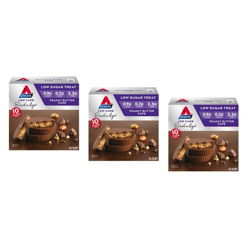 Atkins Endulge Peanut Butter Cups 10 Pack x 6 Bundle of 3