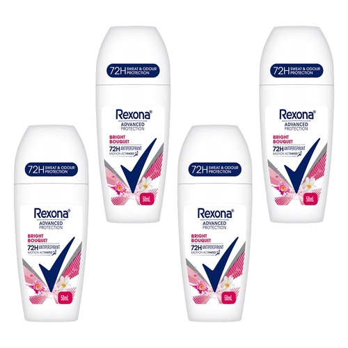 Rexona Advanced Protection 72H Antiperspirant Bright Bouquet 50mL x Bundle of 4
