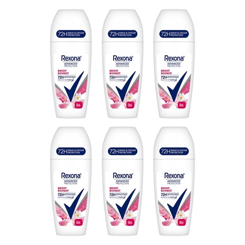 Rexona Advanced Protection 72H Antiperspirant Bright Bouquet 50mL x Bundle of 6