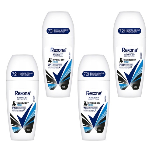 Rexona Advanced Protection 72H Antiperspirant Invisible Dry Fresh Bundle of 4