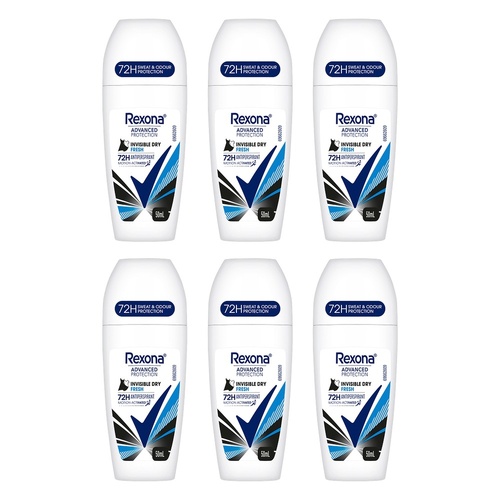 Rexona Advanced Protection 72H Antiperspirant Invisible Dry Fresh Bundle of 6