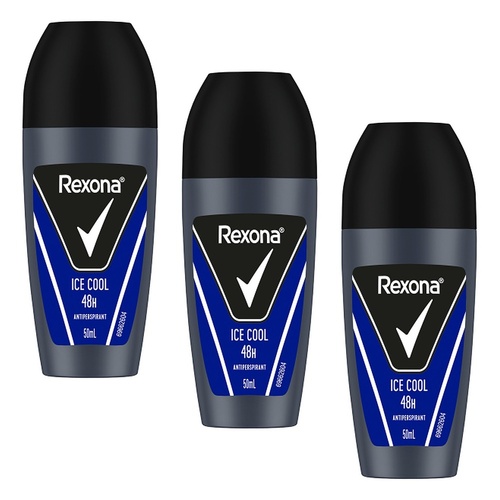 Rexona 48H Antiperspirant Ice Cool Roll-On 50mL x 6 Bundle of 3