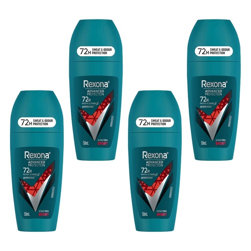 Rexona Advanced Protection Antiperspirant Antibacterial Sport, 72H, Bundle of 4