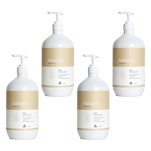 Natuva Body Oat Body Wash 1 L Pack of 4