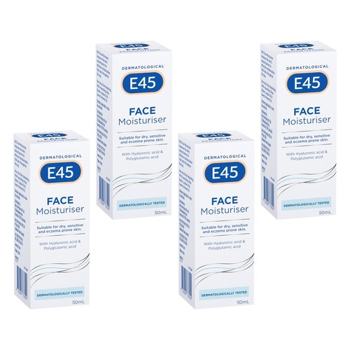 E45 Face Moisturiser 50mL Pack of 4