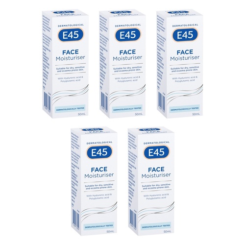 E45 Face Moisturiser 50mL Pack of 5