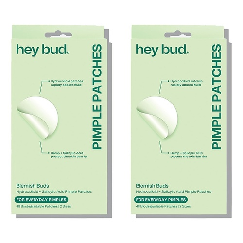 Hey Bud Hydrocolloid + Hemp Acne Patches 48 Patches x 6 Bundle of 2
