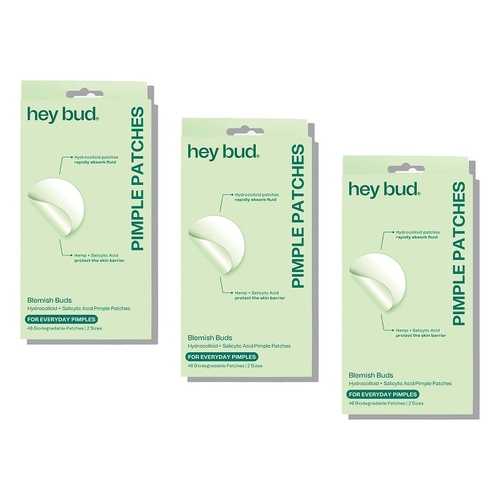 Hey Bud Hydrocolloid + Hemp Acne Patches 48 Patches x 6 Bundle of 3