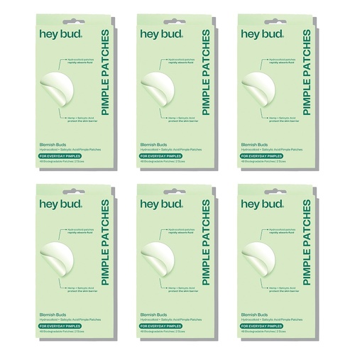 Hey Bud Hydrocolloid + Hemp Acne Patches 48 Patches x 6 Bundle of 6