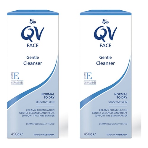 Ego QV Face Gentle Cleanser 450g Pack of 2