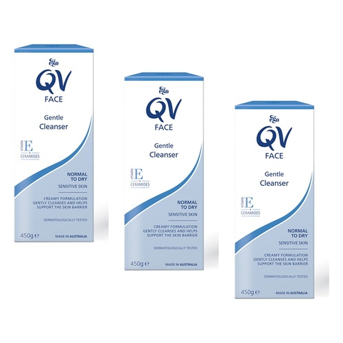 Ego QV Face Gentle Cleanser 450g Pack of 3