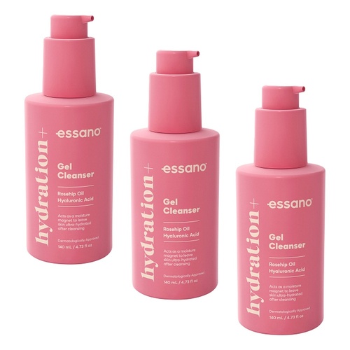 Essano Hydration+ Gel Cleanser 140mL Pack of 3