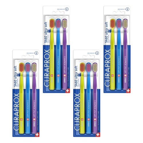 Curaprox Ultra Soft Toothbrush 3 Pack Bundle of 4