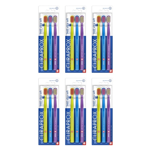 Curaprox Ultra Soft Toothbrush 3 Pack Bundle of 6