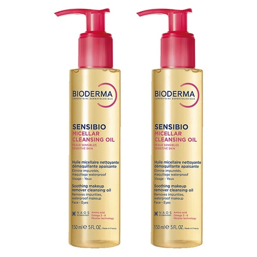 Bioderma Sensibio Micellar Cleansing Oil Makeup Remover 150mL Pack of 2
