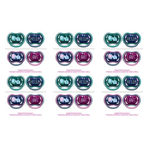 Philips Avent Ultra Air Soother Deco Mixed 18+ Months 2 Pack Bundle of 6
