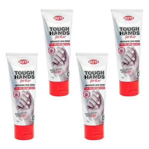DU'IT Tough Hands Anti-Ageing Hand Cream Rose 75g Pack of 4