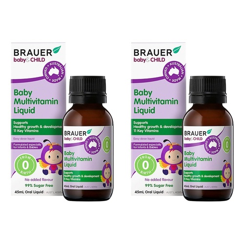 Brauer Baby & Child Multivitamin Liquid 45mL Pack of 2
