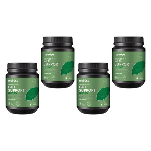 Melrose Health Green Biotic Gut Support Blend Green Apple 195g Pack of 4