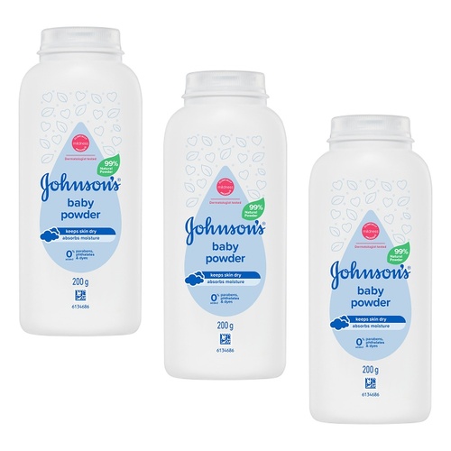 Johnson's Baby Powder 200g Pack of 3
