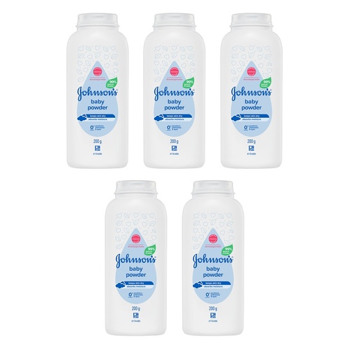 Johnson's Baby Powder 200g Pack of 5