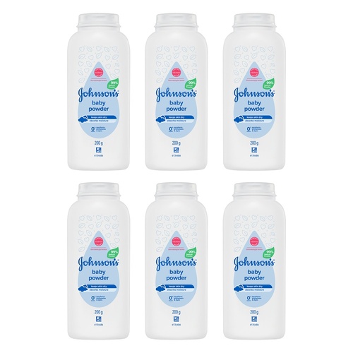 Johnson's Baby Powder 200g Pack of 6