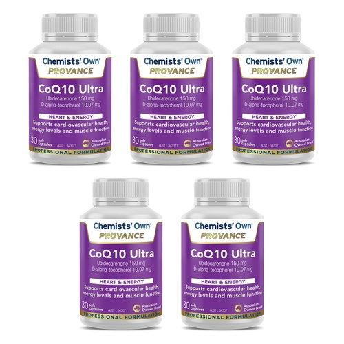 Chemists' Own Provance CoQ10 Ultra 30 Capsules Pack of 5
